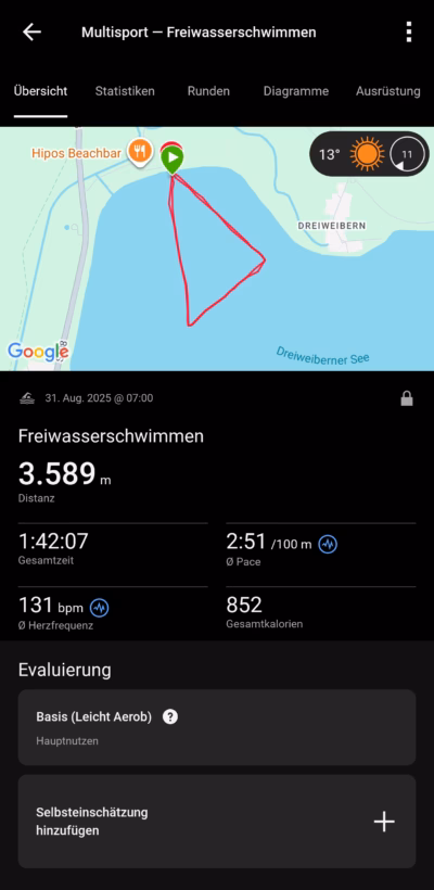 Schwimmstrecke beim Knappenman